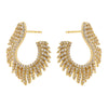 1 Pair Elegant Feather Plating Inlay Copper Zircon 18k Gold Plated Drop Earrings