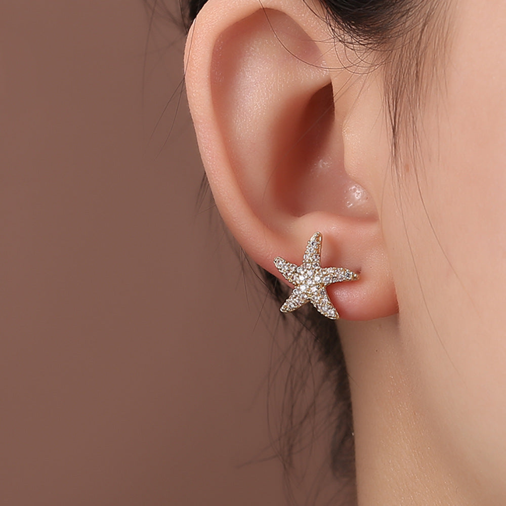 1 Pair Elegant Lady Star Heart Shape Butterfly Plating Inlay Copper Artificial Diamond Ear Studs