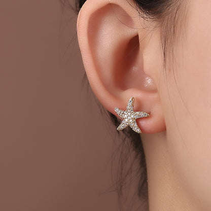 1 Pair Elegant Lady Star Heart Shape Butterfly Plating Inlay Copper Artificial Diamond Ear Studs