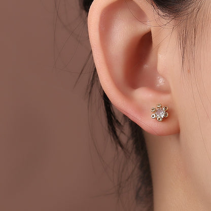 1 Pair Elegant Lady Star Heart Shape Butterfly Plating Inlay Copper Artificial Diamond Ear Studs