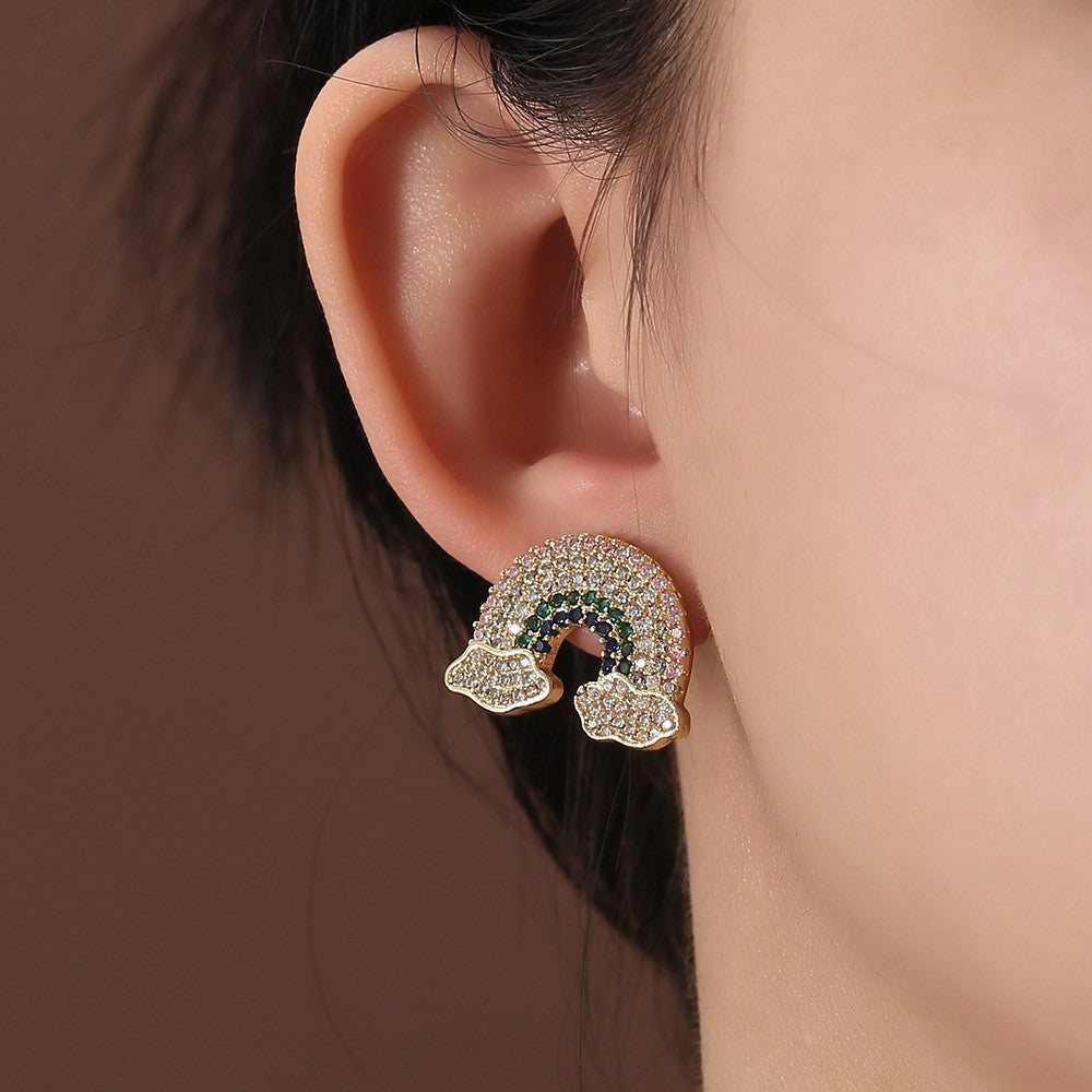 1 Pair Elegant Lady Star Heart Shape Butterfly Plating Inlay Copper Artificial Diamond Ear Studs