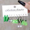 1 Set Sweet Animal Patchwork Plastic Resin Drop Earrings