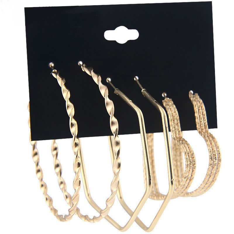 1 Set Elegant Lady Geometric Plating Alloy Drop Earrings