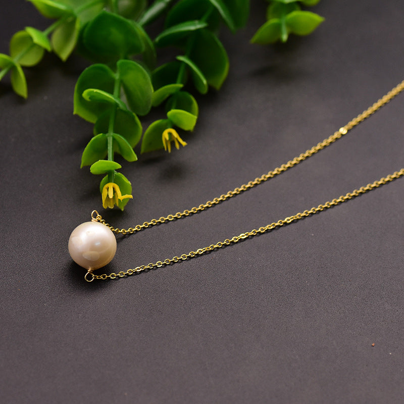 Retro Flower Freshwater Pearl Copper Plating Pendant Necklace