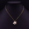 Retro Flower Freshwater Pearl Copper Plating Pendant Necklace