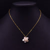 Retro Flower Freshwater Pearl Copper Plating Pendant Necklace
