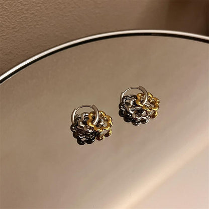 1 Pair Simple Style Flower Plating Copper Earrings