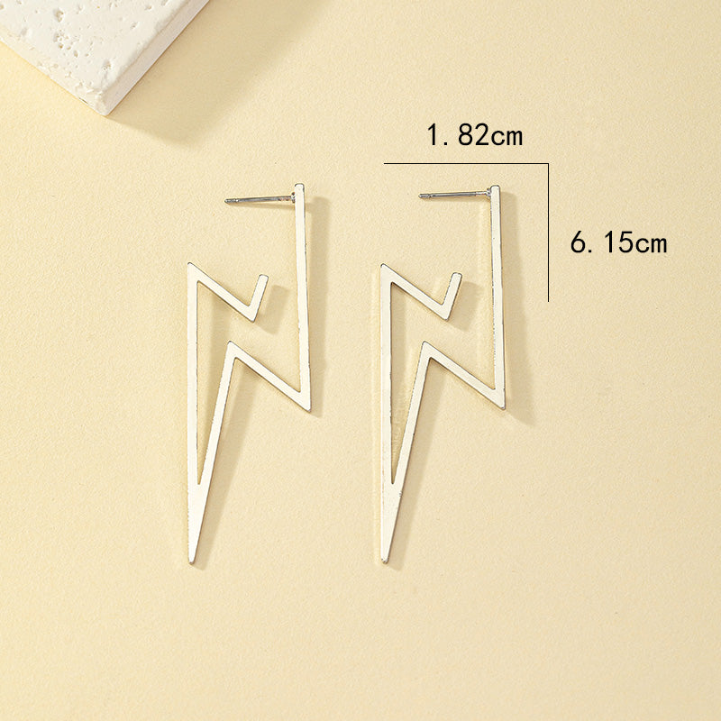 1 Pair Lady Lightning Plating Alloy White Gold Plated Ear Studs