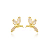 1 Pair Simple Style Dragonfly Plating Inlay Brass Zircon Gold Plated Earrings