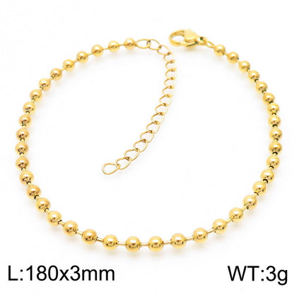 Simple Style Round Stainless Steel Plating 18k Gold Plated Bracelets