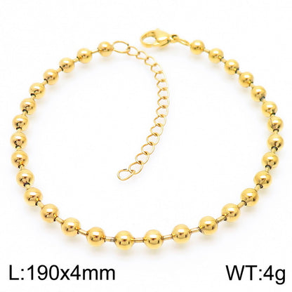 Simple Style Round Stainless Steel Plating 18k Gold Plated Bracelets