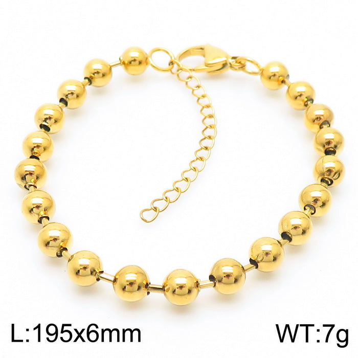 Simple Style Round Stainless Steel Plating 18k Gold Plated Bracelets