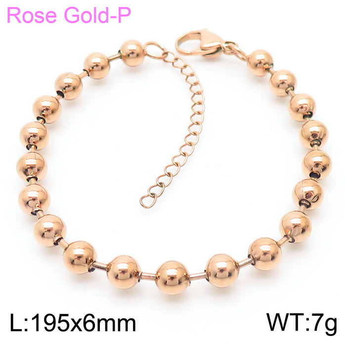 Simple Style Round Stainless Steel Plating 18k Gold Plated Bracelets