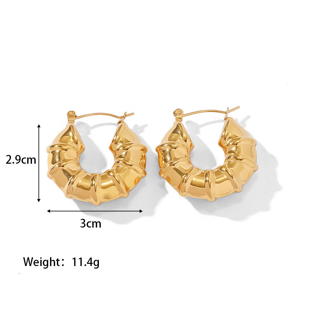 1 Pair Simple Style Classic Style C Shape U Shape The Answer Plating Stainless Steel Earrings