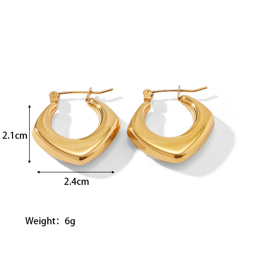 1 Pair Simple Style Classic Style C Shape U Shape The Answer Plating Stainless Steel Earrings