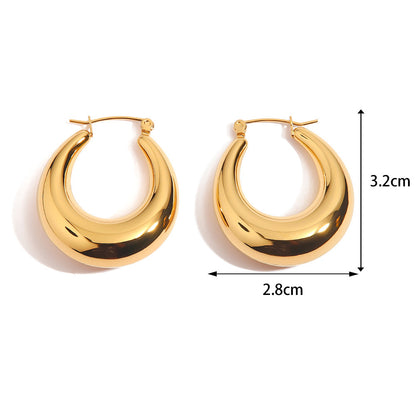 1 Pair Simple Style Classic Style C Shape U Shape The Answer Plating Stainless Steel Earrings