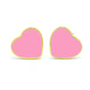 1 Piece Cute Wedding Heart Shape Epoxy Plating Metal 18k Gold Plated Ear Studs