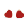 1 Piece Cute Wedding Heart Shape Epoxy Plating Metal 18k Gold Plated Ear Studs