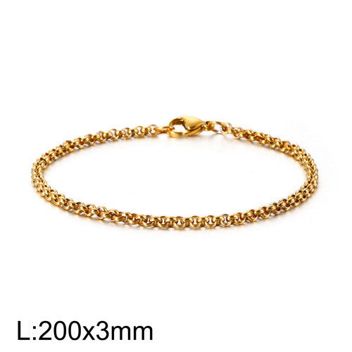 Casual Simple Style Streetwear Solid Color Stainless Steel 18k Gold Plated Men's Bracelets