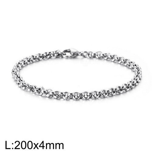 Casual Simple Style Streetwear Solid Color Stainless Steel 18k Gold Plated Men's Bracelets