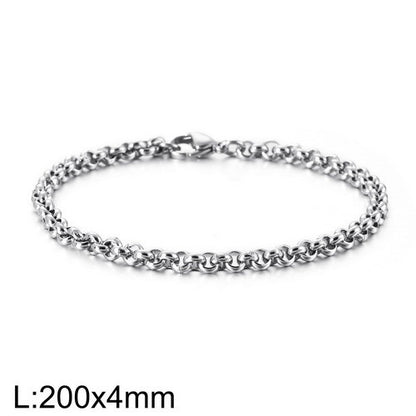 Casual Simple Style Streetwear Solid Color Stainless Steel 18k Gold Plated Men's Bracelets