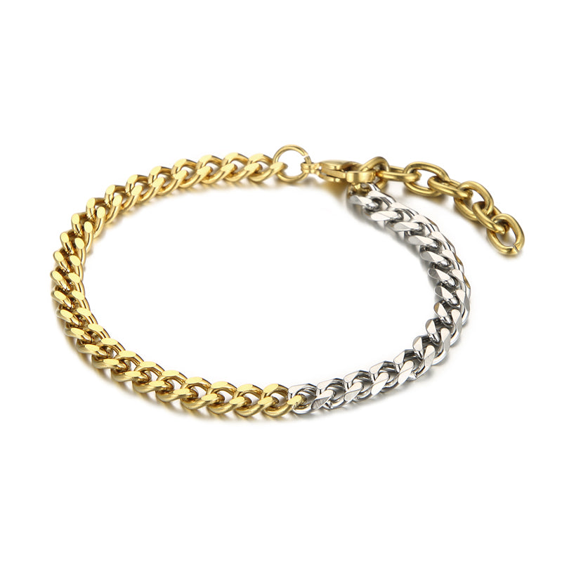 Casual Simple Style Geometric Stainless Steel Plating 18k Gold Plated Men's Bracelets