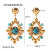 Basic Retro Devil's Eye Stainless Steel Plating Inlay Artificial Gemstones 18k Gold Plated Rings Earrings