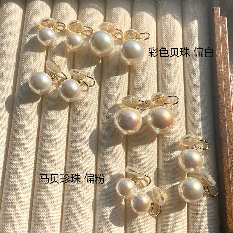 Fashion Round Artificial Pearl Women's Ear Clips 1 Pair