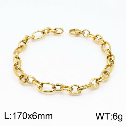 Basic Simple Style Solid Color Stainless Steel 18k Gold Plated Unisex Bracelets