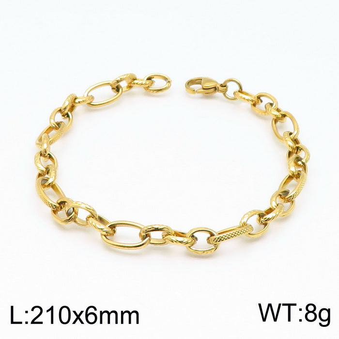 Basic Simple Style Solid Color Stainless Steel 18k Gold Plated Unisex Bracelets