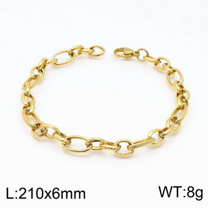 Basic Simple Style Solid Color Stainless Steel 18k Gold Plated Unisex Bracelets