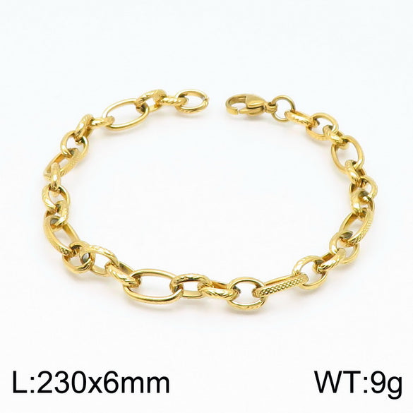 Basic Simple Style Solid Color Stainless Steel 18k Gold Plated Unisex Bracelets