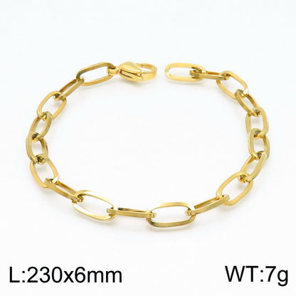 Basic Simple Style Solid Color Stainless Steel 18k Gold Plated Unisex Bracelets