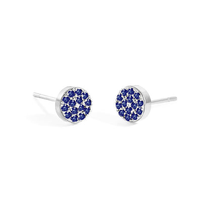 Simple Style Round Stainless Steel Inlay Artificial Diamond Ear Studs 1 Pair