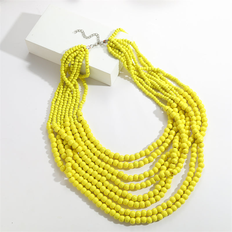 Basic Modern Style Classic Style Solid Color Wooden Beads Wholesale Necklace