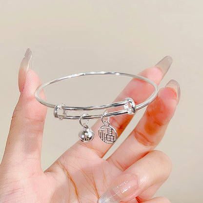 Sweet Simple Style Heart Shape Bow Knot Metal Bowknot Women's Bangle