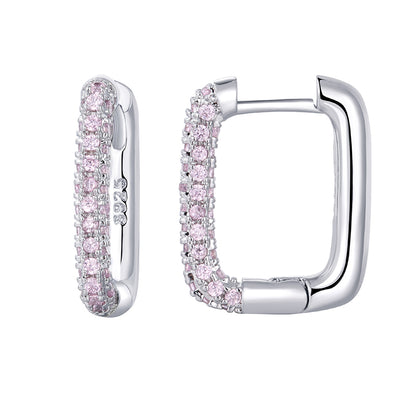 1 Pair Elegant Rectangle Plating Inlay Copper Zircon White Gold Plated Gold Plated Earrings