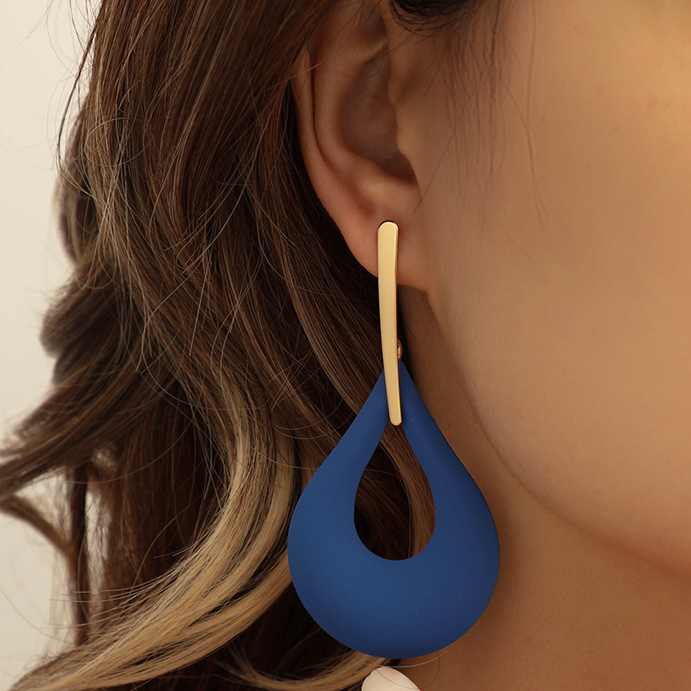 1 Pair Simple Style Water Droplets Alloy Stoving Varnish Women's Drop Earrings