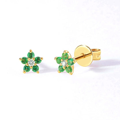 1 Pair Simple Style Flower Plating Inlay Copper Zircon White Gold Plated Gold Plated Ear Studs