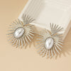 1 Pair Elegant Nordic Style Retro Geometric Plating Inlay Alloy Pearl Ear Studs