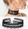 Lolita Plaid Water Droplets Lace Inlay Rhinestones Women's Choker