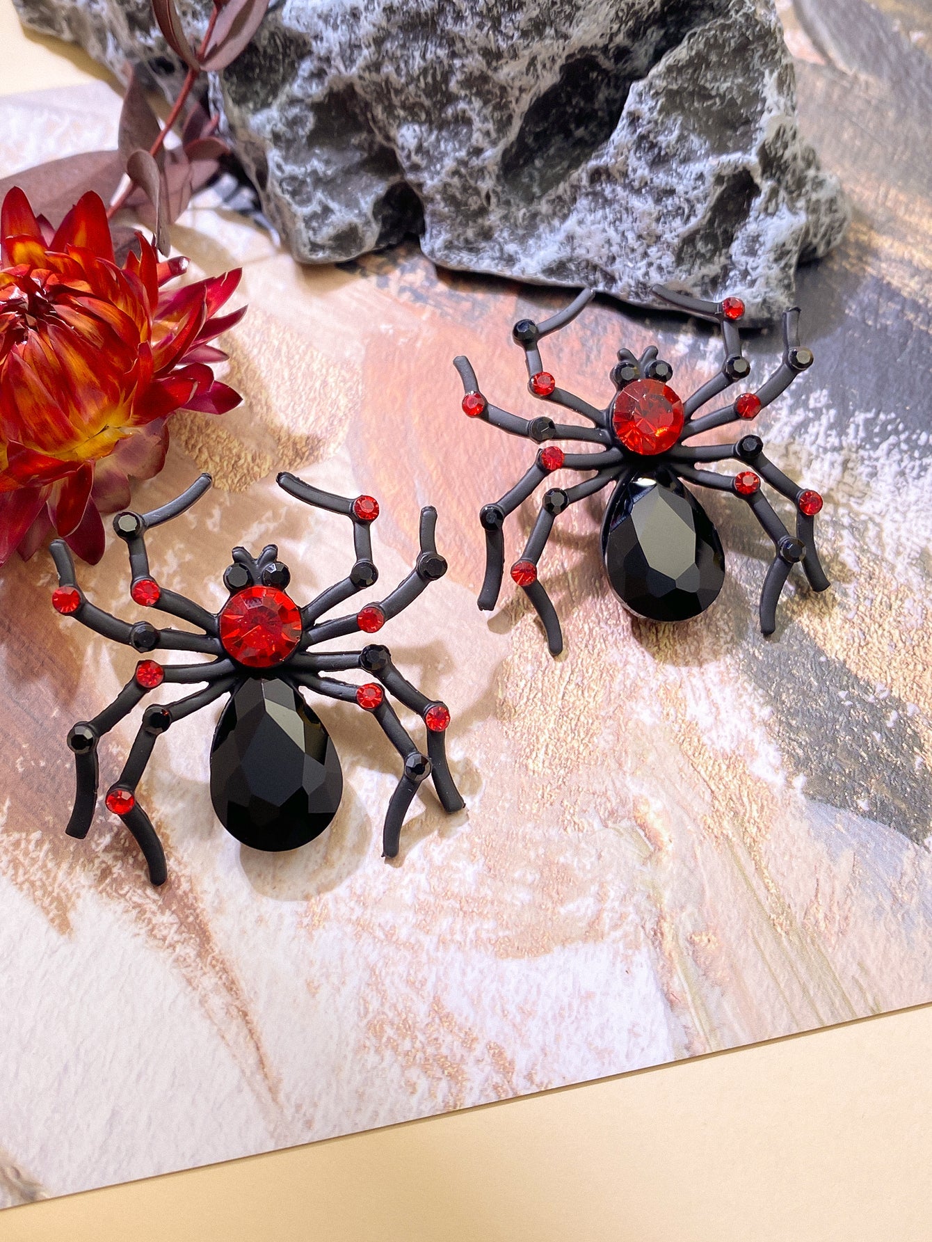 1 Pair Exaggerated Spider Plating Alloy Drop Earrings