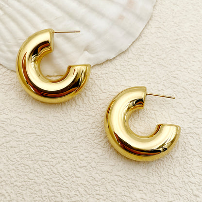 1 Pair Nordic Style Commute Spiral Stripe Enamel Plating Stainless Steel Gold Plated Ear Studs