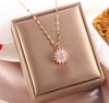 Simple Style Cartoon Character Heart Shape Bow Knot Copper Inlay Zircon Pendant Necklace