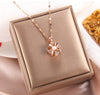 Simple Style Cartoon Character Heart Shape Bow Knot Copper Inlay Zircon Pendant Necklace