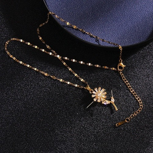 Simple Style Cartoon Character Heart Shape Bow Knot Copper Inlay Zircon Pendant Necklace