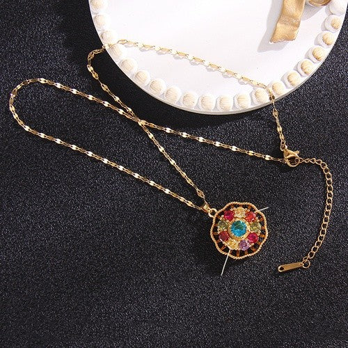 Simple Style Cartoon Character Heart Shape Bow Knot Copper Inlay Zircon Pendant Necklace