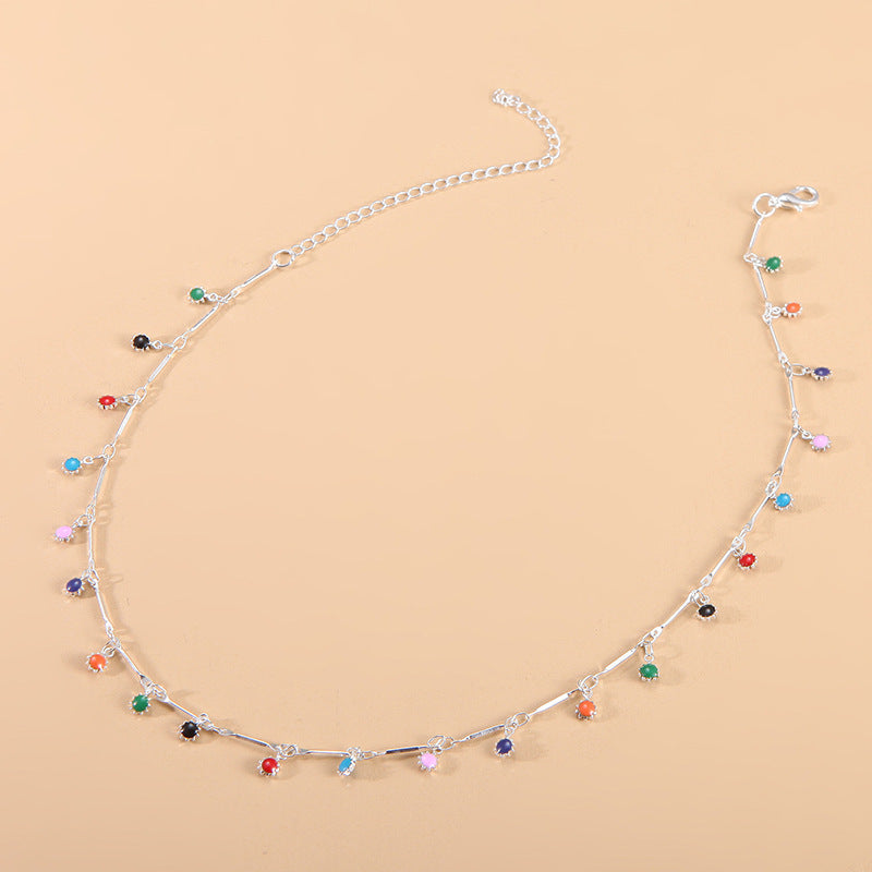 Simple Style Round Alloy Inlay Zircon Women'S Necklace