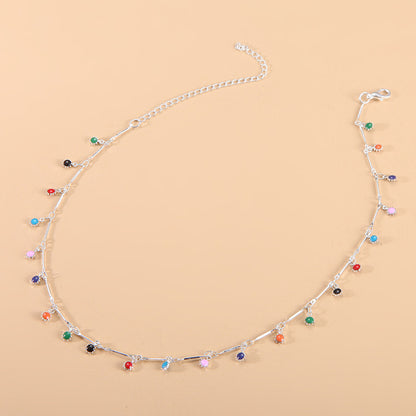 Simple Style Round Alloy Inlay Zircon Women'S Necklace