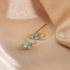 1 Piece Simple Style Dinosaur Inlay Copper Gem Ear Studs